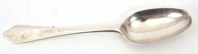 Lot 60 - A Queen Anne silver dog nose rat-tail spoon...
