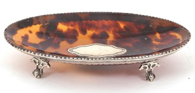 Lot 61 - A late Victorian tortoiseshell and silver dish...