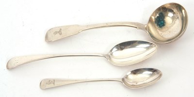 Lot 70 - Mixed Lot:  A George IV silver fiddle pattern...