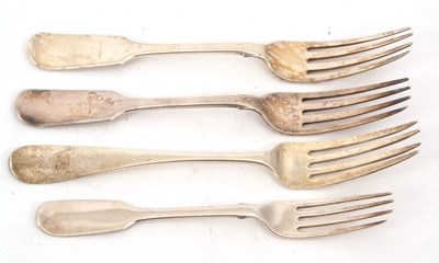 Lot 71 - Mixed Lot: A pair of Victorian fiddle pattern...