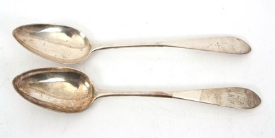 Lot 75 - A pair of George III silver serving spoons,...