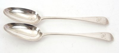 Lot 87 - Two Victorian silver serving spoons,...