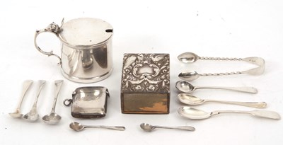 Lot 90 - Mixed Lot:  A George VI silver drum mustard...