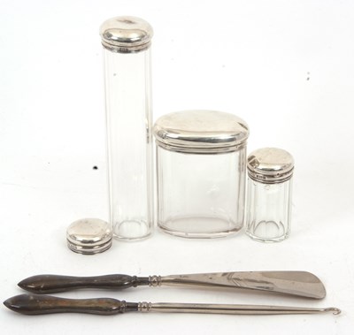 Lot 91 - Mixed Lot: A George V silver handled shoe horn...