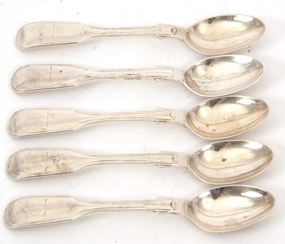 Lot 92 - A group of five William IV fiddle and thread...