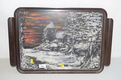 Lot 508 - A painted tea tray
