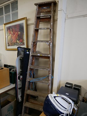Lot 734 - A wooden ladder
