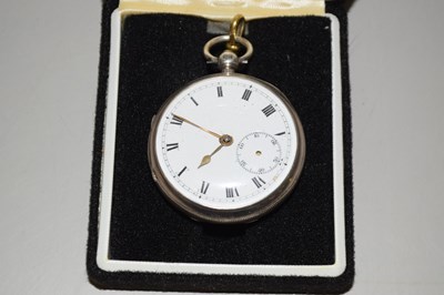 Lot 143 - Cased pocket watch Chester hallmark, movement...
