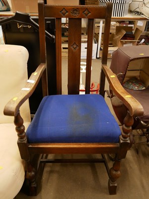 Lot 829 - A hardwood carver chair