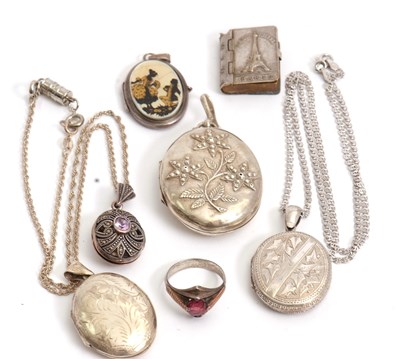 Lot 214 - A mixed lot: to include an oval floral...