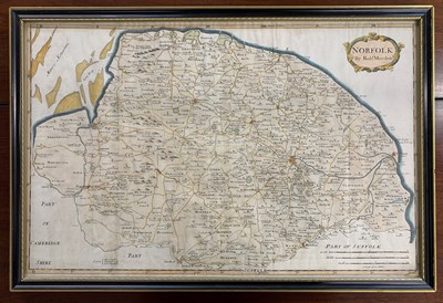 Lot 83 - Robert Morden (1650-1703), 'Norfolk', hand...