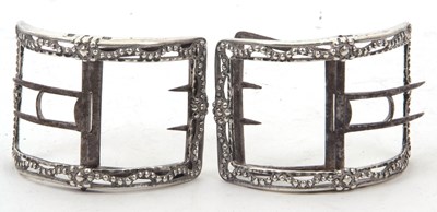 Lot 155 - A pair of Georgian silver shoe buckles, the...