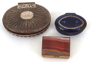 Lot 158 - Mixed Lot:  A Georgian enamel Bilston patch...