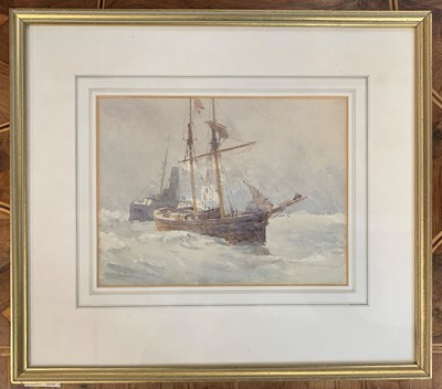 Lot 93 - Ernest Dade (1868-1935), Shipping scene,...