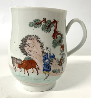 Lot 312 - Worcester Red Bull Pattern Tankard c.1760