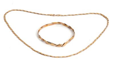 Lot 171 - A 9ct tri colour gold necklace and similar...