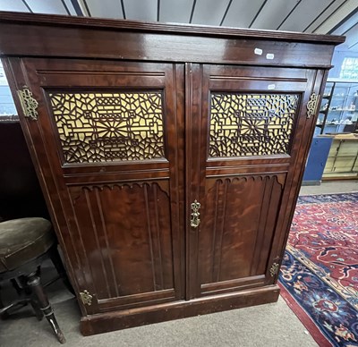 Lot 483 - A late Victorian mahogany side cabinet with...
