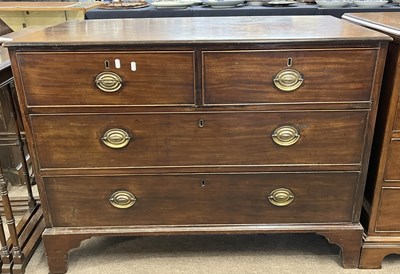 Lot 488 - A George III mahogany chest of two short over...