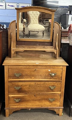 Lot 505 - A late 19th Century oak dressing chest with an...