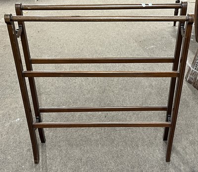 Lot 518 - A late 19th Century mahogany towel horse, 76cm...
