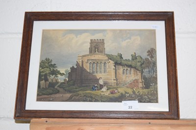 Lot 22 - Framed watercolour inscribed verso E Pratt...