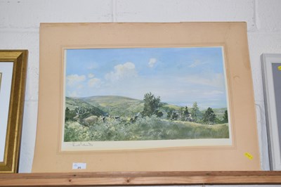 Lot 25 - After Lionel Edwards mounted print of deer in...