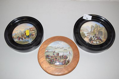 Lot 50 - Three various framed pot lids