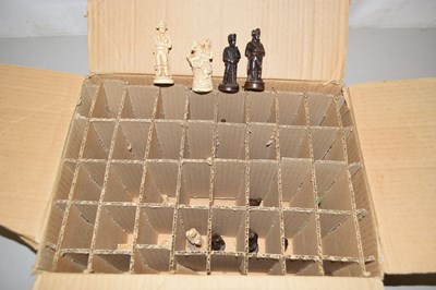 Lot 59 - Quantity of moulded chess pieces