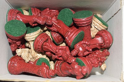 Lot 73 - Box containing a quantity of moulded chess...