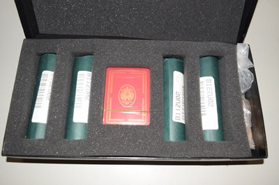 Lot 74 - Cased set of poker chips and playing cards
