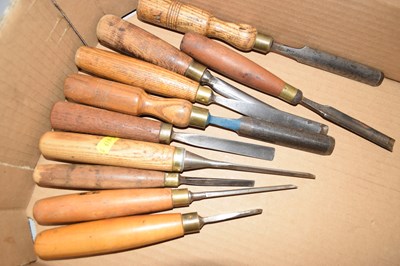Lot 78 - Box containing a quantity of wood turning chisels