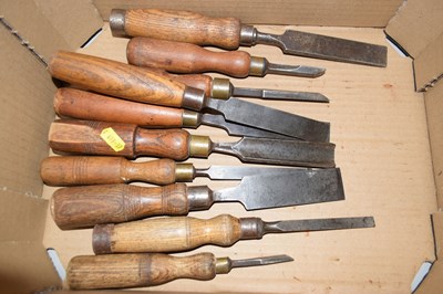 Lot 89 - Box containing a quantity of wood turning chisels