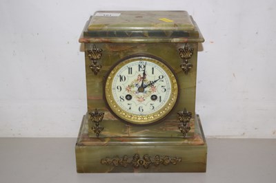 Lot 101 - 19th Century onyx cased striking mantel clock...