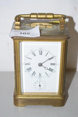 Lot 105 - A brass cased five glass French carriage clock,...