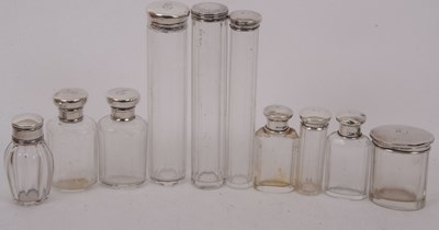 Lot 168 - A group of ten various fasceted glass dressing...