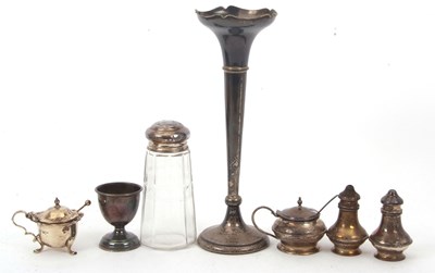 Lot 176 - A tall Edwardian silver trumpet vase,...
