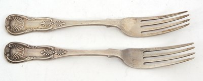 Lot 182 - A pair of Scottish Kings pattern table forks,...