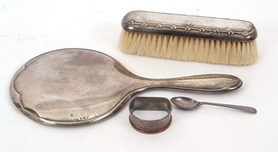 Lot 183 - Mixed Lot:  A hallmarked silver backed hand...