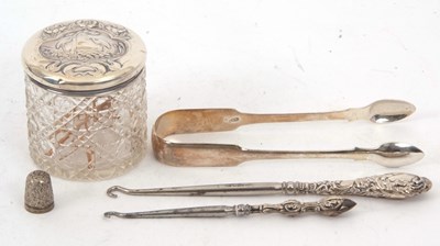 Lot 190 - Mixed Lot: A pair of George III silver fiddle...