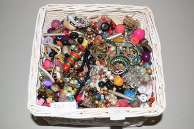Lot 108 - Basket containing a large quantity of costume...