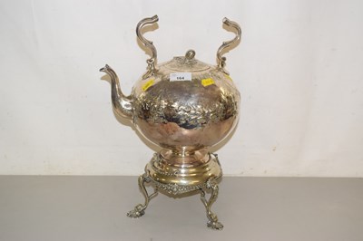 Lot 164 - Ornate silver plated spirit kettle (a/f)