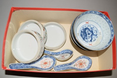Lot 167 - Quantity of rice bowls and spoons etc