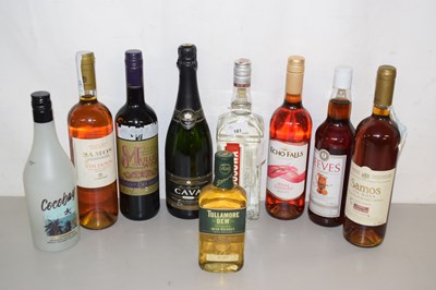 Lot 181 - Nine assorted bottles of wines and spirits,...