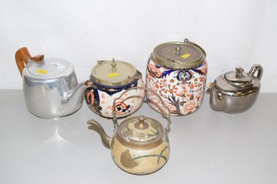 Lot 208 - Selection of various biscuit barrels and teapots