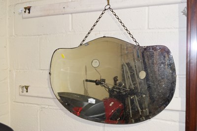 Lot 245 - Mid Century frameless over mantel mirror