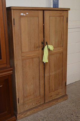 Lot 253 - Vintage waxed pine two door cupboard, width...
