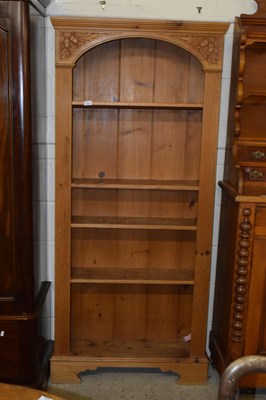 Lot 256 - Decoratively carved modern bookcase width...