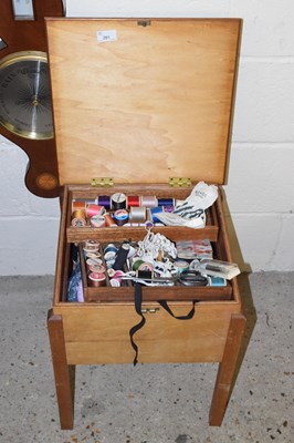 Lot 261 - Sewing box and contents