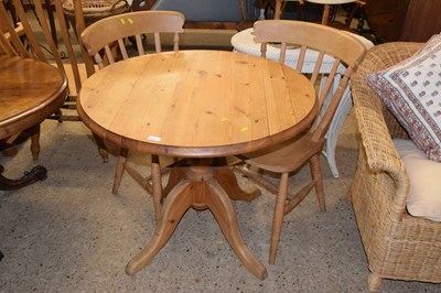 Lot 273 - Modern waxed pine circular kitchen table,...