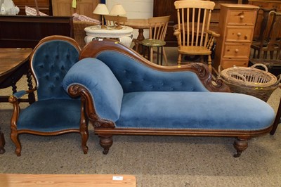 Lot 298 - A Victorian chaise longue with carved...